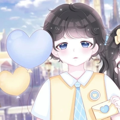 少女心情侣头像二次元动漫甜蜜