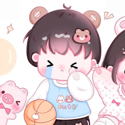 超萌少女心可爱卡通情侣头像