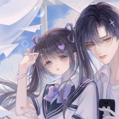 动漫情侣头像可爱甜蜜少女心
