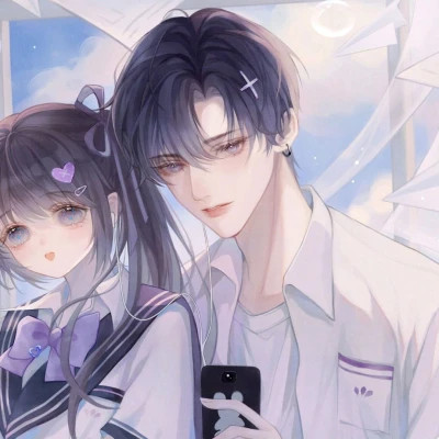 动漫情侣头像可爱甜蜜少女心