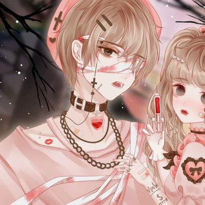 超甜少女心情侣头像