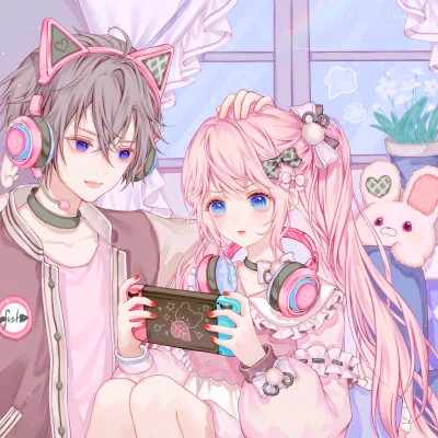超甜少女心情侣头像