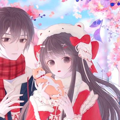 超甜少女心情侣头像