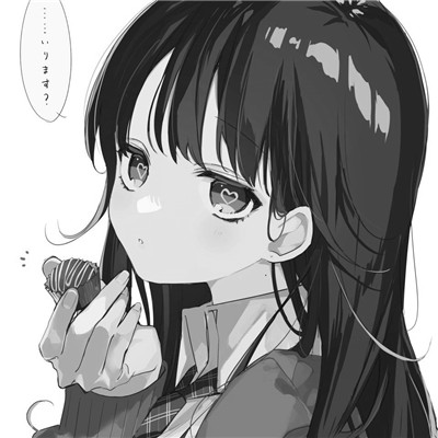 黑白系女生动漫头像
