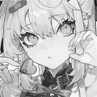 黑白系女生动漫头像