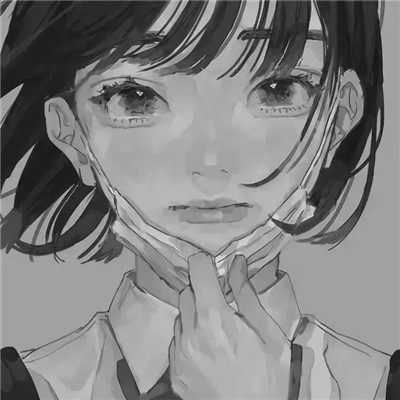 黑白系女生动漫头像