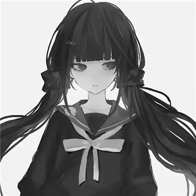 黑白系女生动漫头像