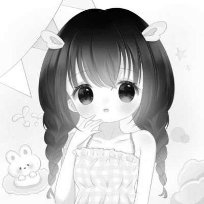 黑白可爱女生头像动漫