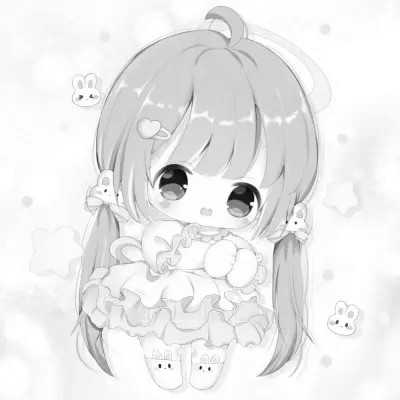 黑白可爱女生头像动漫