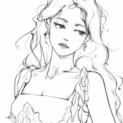 女头像ins风漫画黑白