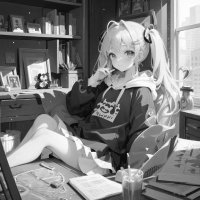 黑白日漫女头像