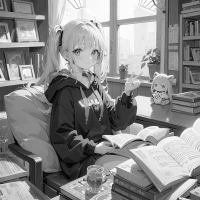 黑白日漫女头像