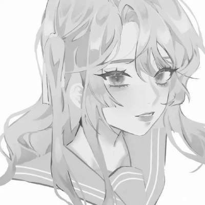 黑白日漫女头像