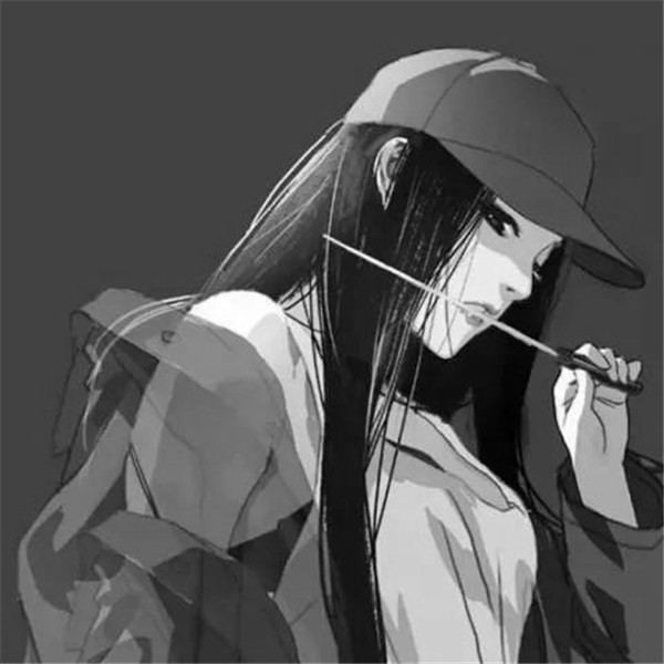 黑白动漫女生成熟个性头像
