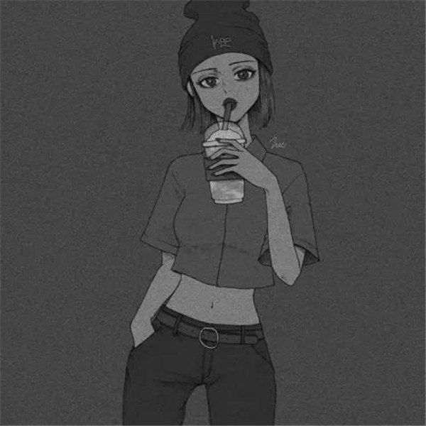 黑白动漫女生成熟个性头像
