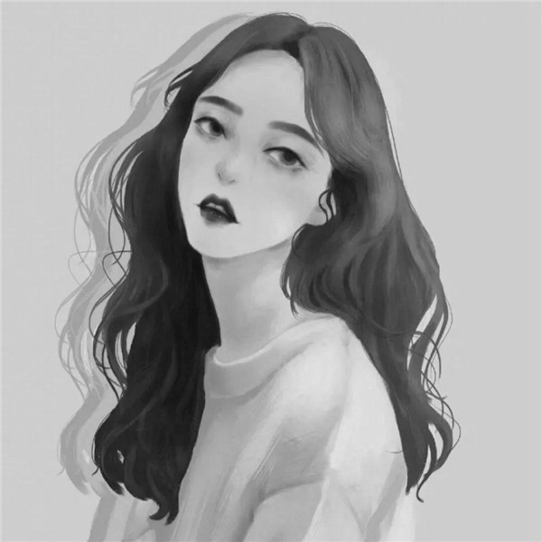 黑白动漫女生成熟个性头像
