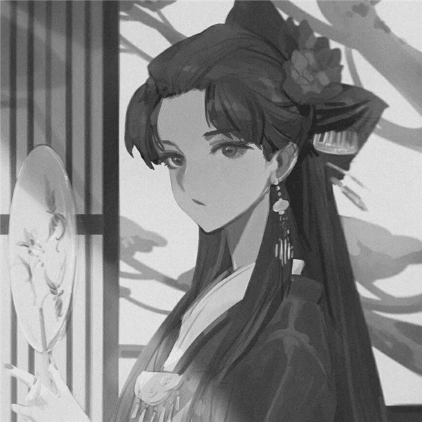 黑白动漫女生成熟个性头像