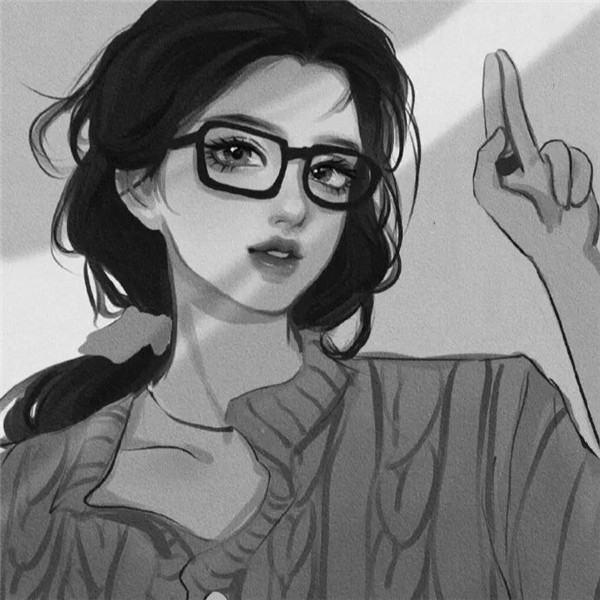 黑白动漫女生成熟个性头像