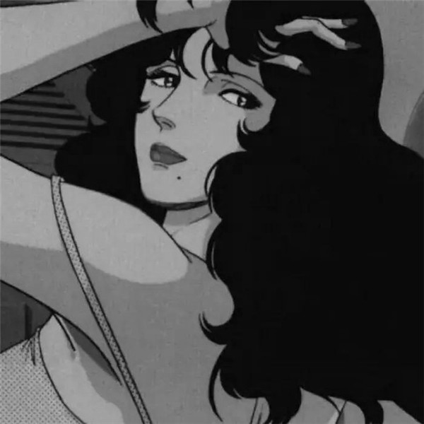 黑白动漫女生成熟个性头像