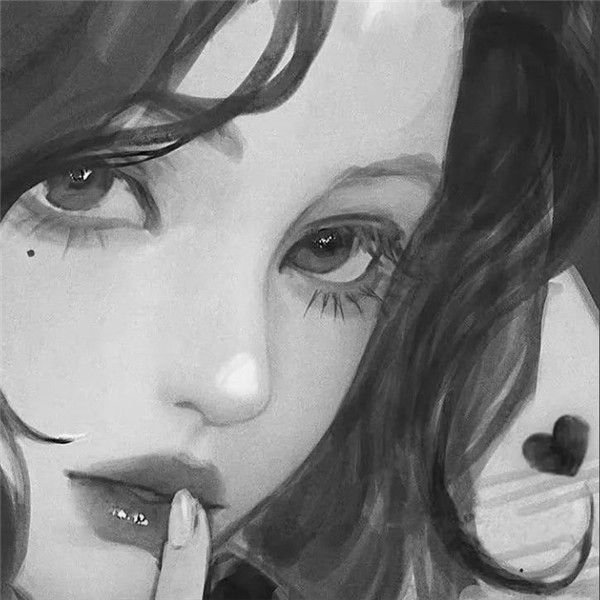 黑白动漫女生成熟个性头像