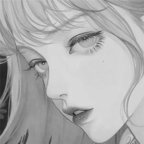 黑白动漫女生成熟个性头像