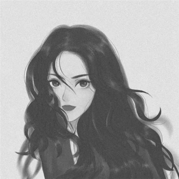 黑白动漫女生成熟个性头像