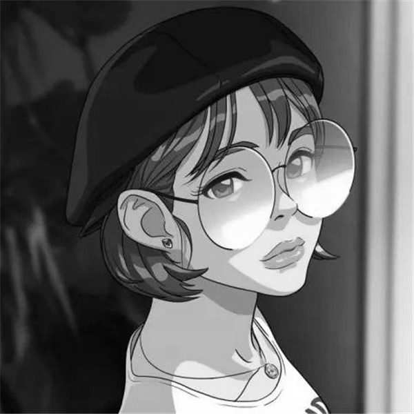 黑白动漫女生成熟个性头像