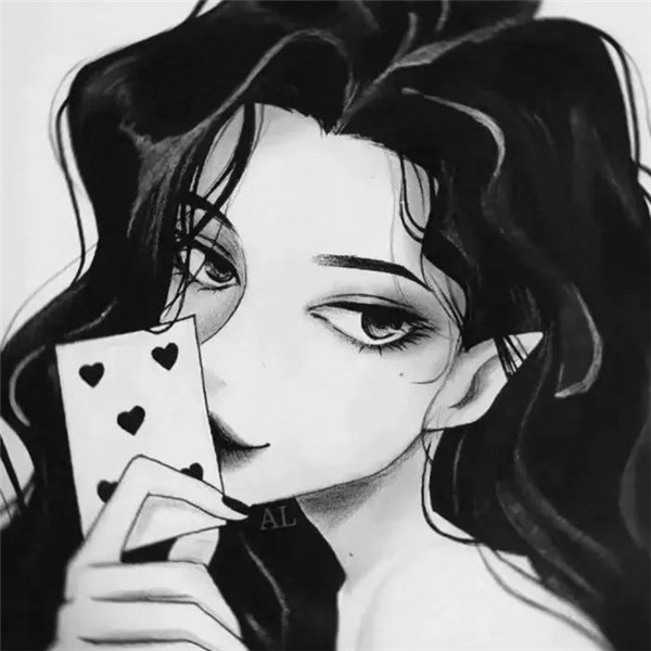 黑白动漫女生成熟个性头像