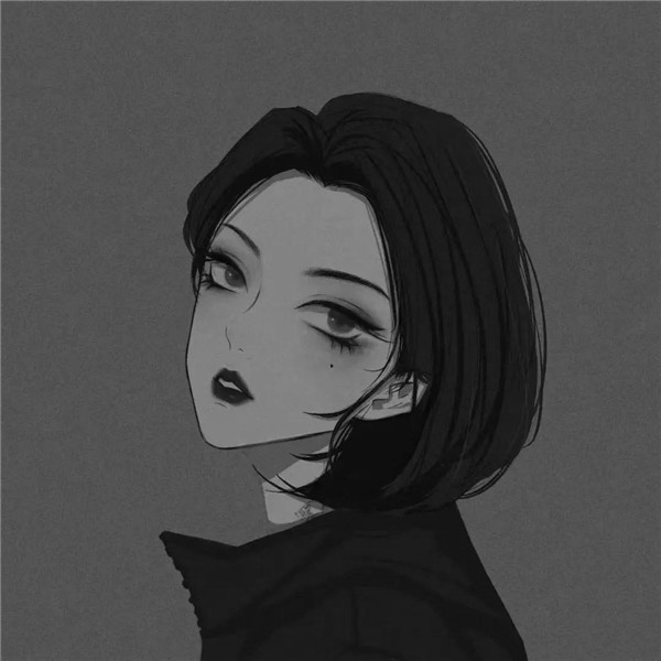 黑白动漫女生成熟个性头像