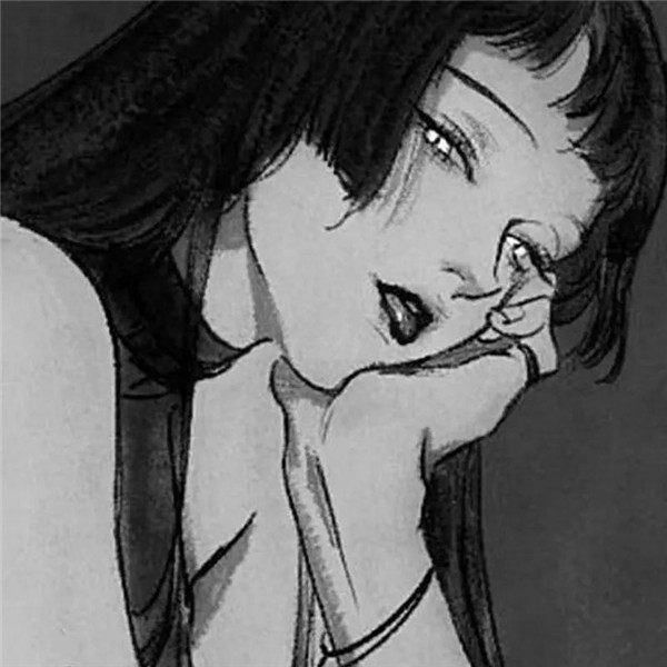 黑白动漫女生成熟个性头像