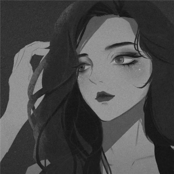 黑白动漫女生成熟个性头像