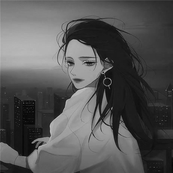 黑白动漫女生成熟个性头像