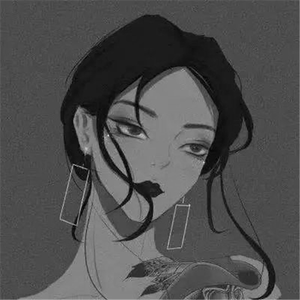 黑白动漫女生成熟个性头像