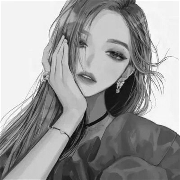 黑白动漫女生成熟个性头像