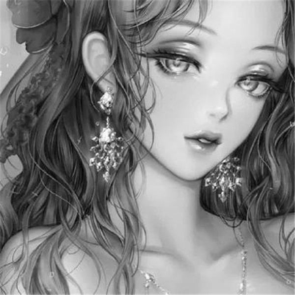 黑白动漫女生成熟个性头像