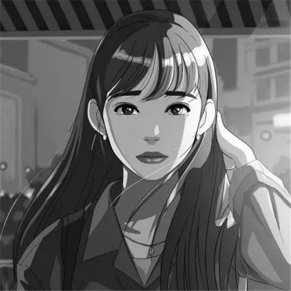 黑白动漫女生成熟个性头像