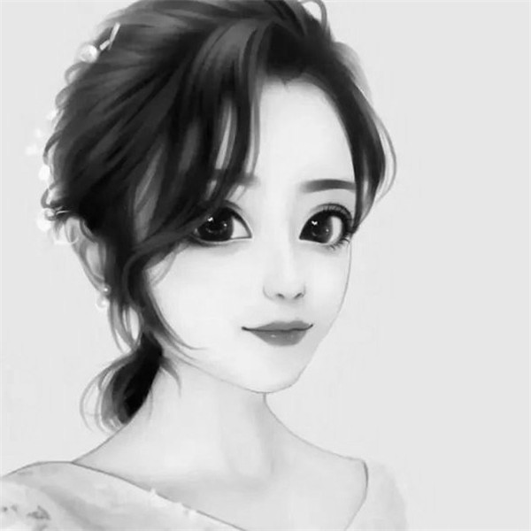 黑白动漫女生成熟个性头像