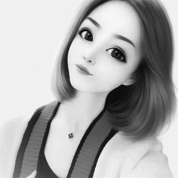 黑白动漫女生成熟个性头像