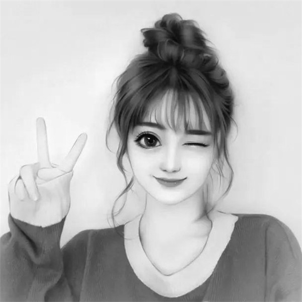 黑白动漫女生成熟个性头像