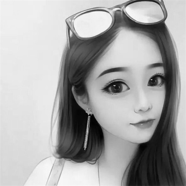 黑白动漫女生成熟个性头像