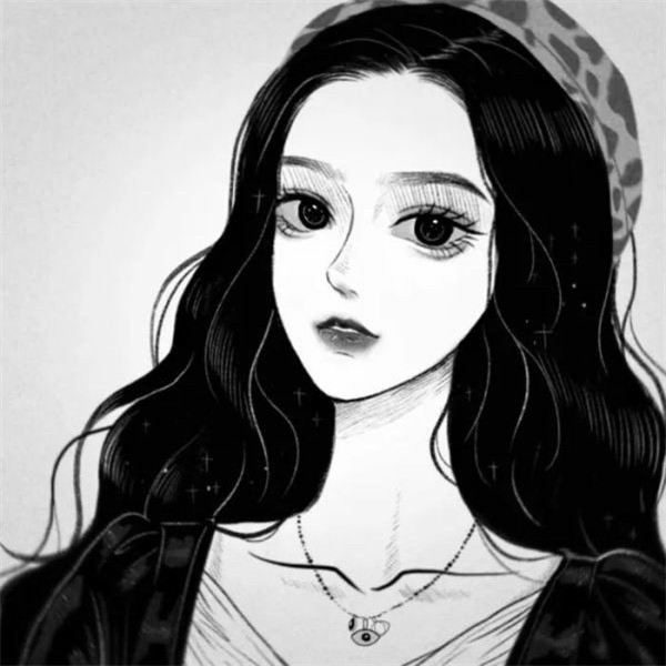 黑白动漫女生成熟个性头像