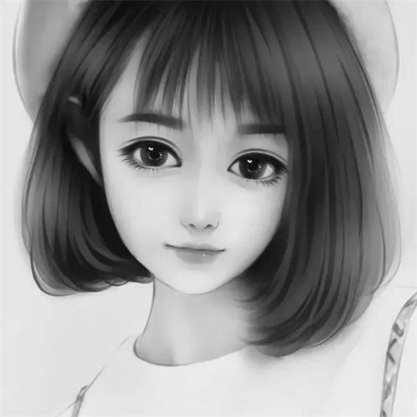 黑白动漫女生成熟个性头像