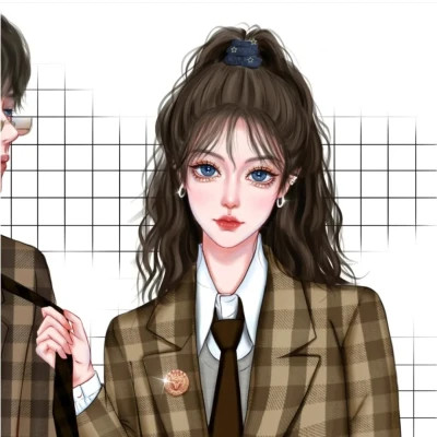 动漫男女头像一对情侣漫画