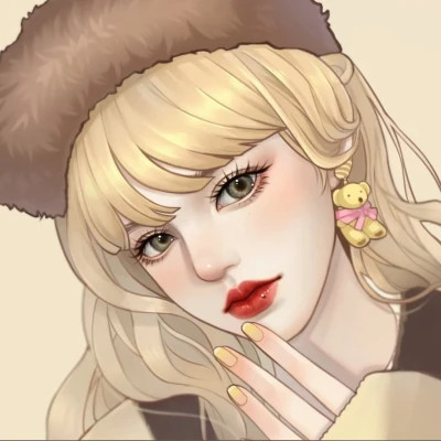 手绘很优质的一男一女情侣头像