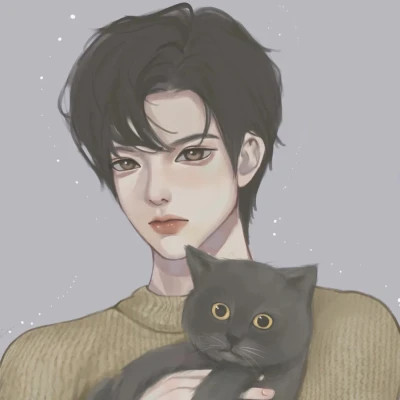手绘很优质的一男一女情侣头像