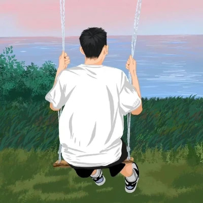 手绘很优质的一男一女情侣头像