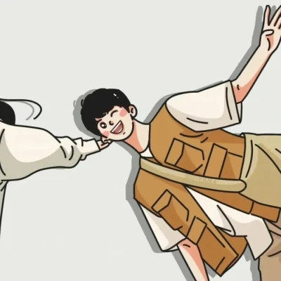 手绘很优质的一男一女情侣头像