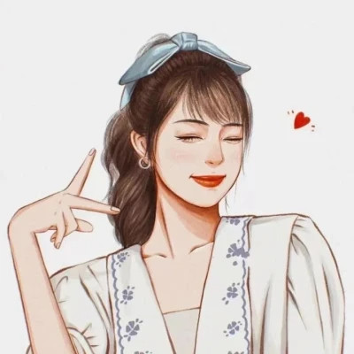 手绘很优质的一男一女情侣头像