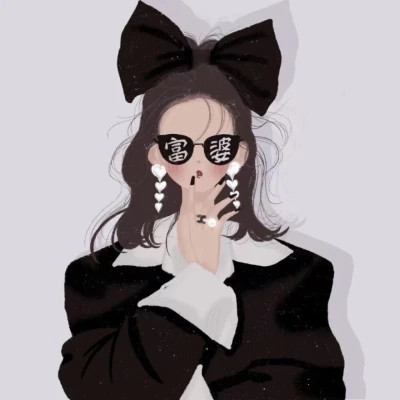 一男一女高质量好看手绘情侣头像