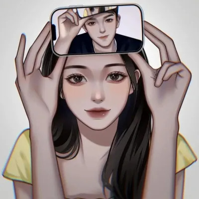 微信一男一女手绘新款情侣头像